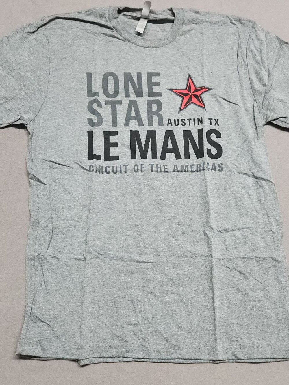 Lone Star Le Mans Circuit Of The Americas T-Shirt Size M Heather Gray Tee 142